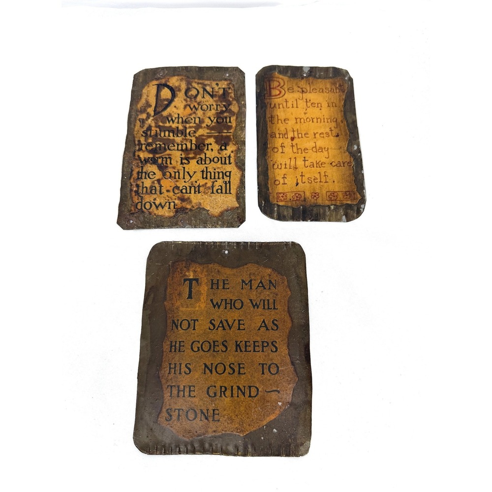 Hammered Metal Wall Decor Signs Rustic Primitive Metal Quote Art 3 Piece Set